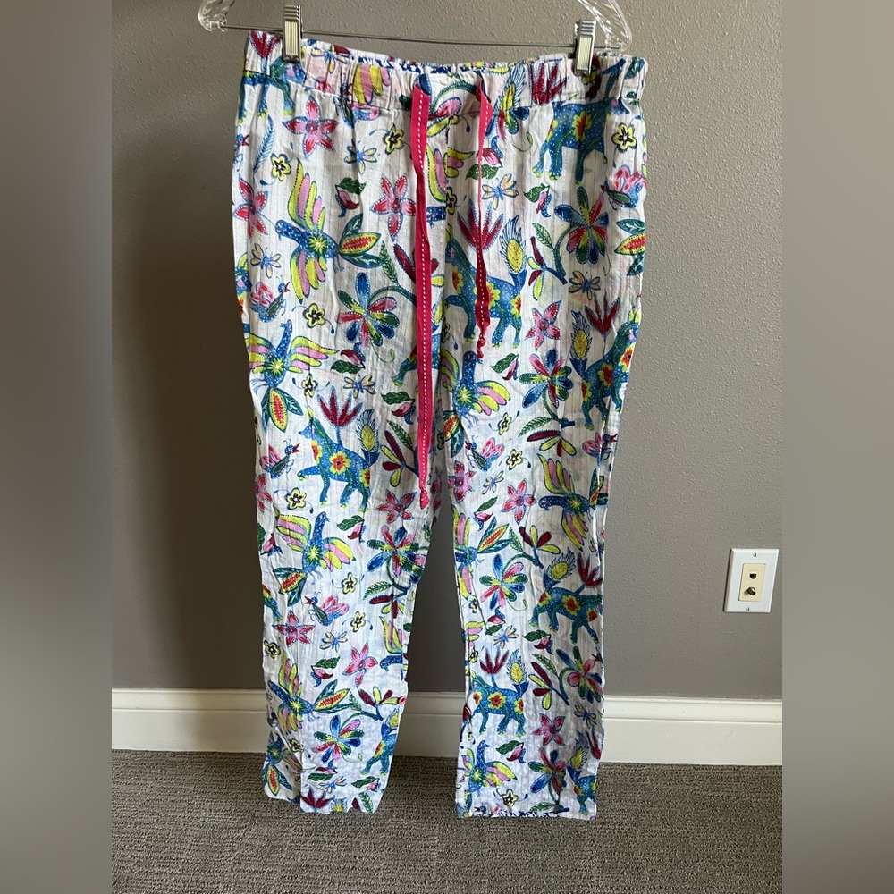 Anthropologie Floral Pajama Pants - Multicolor